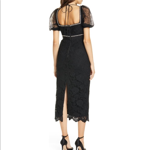 Self Portrait Bead Trim Lace Midi Dress - Picture 3 of 6